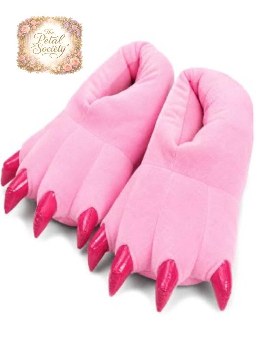 Plush Monster Claw Slippers Dino Paw Non-Slip TPR Sole Warm Winter Cosplay